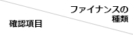 確認項目/ファイナンスの種類